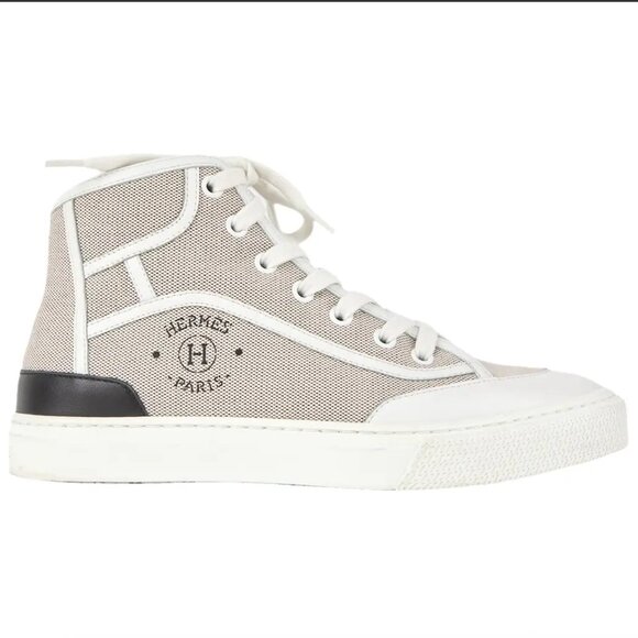 NEW Hermes Women's Get Up Sneakers Canvas Gray, Size EU 38 - Picture 1 of 11
